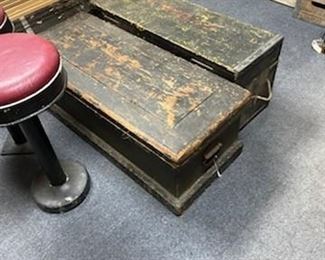 Antique carpenter's tool boxes