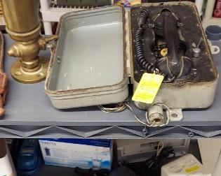 Steam whistle, U. S. Navy ship's phone, more clock radios, Craftsman tool box