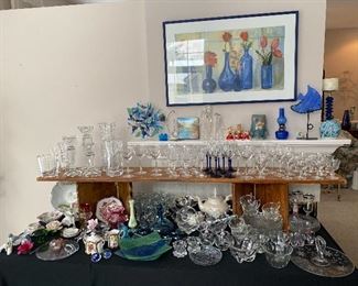 Beautiful Hand Blown Glass, Lead Crystal, Colored Glass, Antique Dishes, and MORE