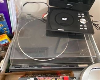 Kenwood Record Player, Sylvania Portable DVD Player