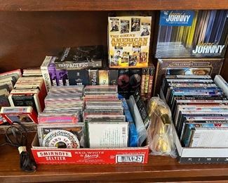 A Variety of Music CDs, DVD Movies 8 Track Tapes, and More
