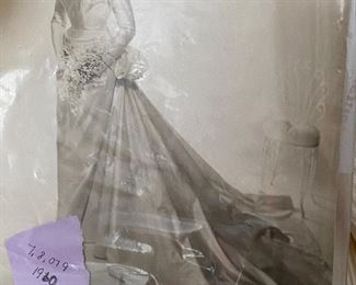 Circa 1960 Photo of the Lovely Wearer of this Gorgeous Wedding Gown!