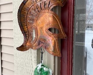 Copper Spartan Helmet Outdoor Décor