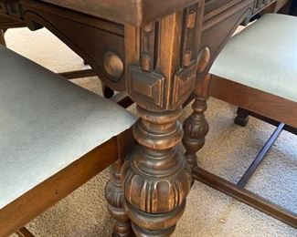 Leg Detail on the Antique Dining Table