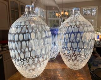 Matching Blown Glass Vases