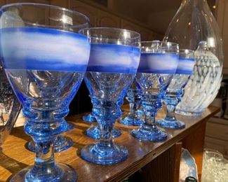 A Set of Pretty Blue Drinking Glasses