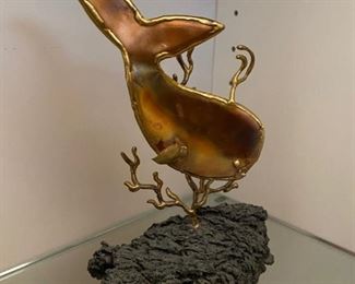 Copper Whale Sculpture