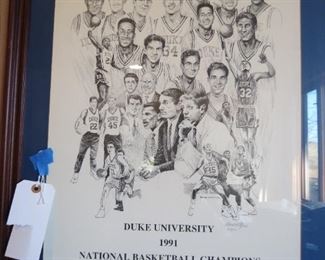 DUKE 1991 NATIONAL CHAMPIONSHIP PRINT BY HAROLD STEYERS.