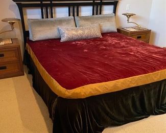 Bed cover over King bed velvet material ….King Headboard