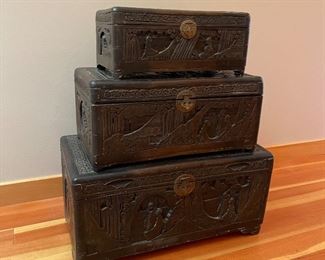 Asian carved trunks