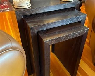 nesting tables modern distressed finish