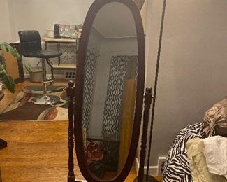 Full Length Cherry Wood Mirror