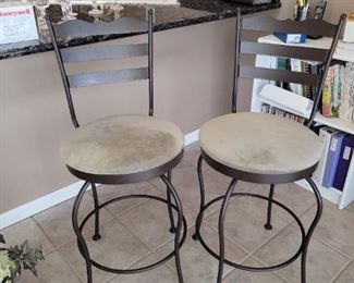 Barstools, Left $30, Right $15, Top decorative back rung is broken off left side, picture available