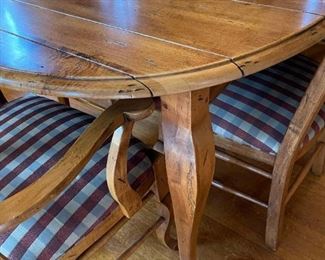 ETHAN ALLEN French Country Wood Dining Room Table and Chair Set