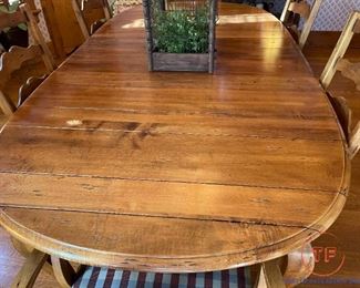 ETHAN ALLEN French Country Wood Dining Room Table and Chair Set