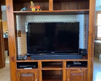 Custom Made Solid Wood Entertainment Wall Unit