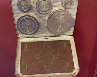 Antique 1900's Compact Coin Purse Powder Compact Change