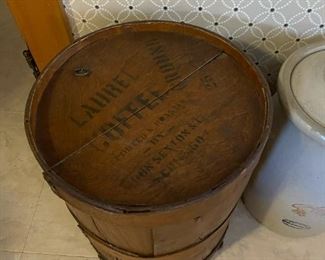 Antique Laurel Coffee Wood Crate Barrel