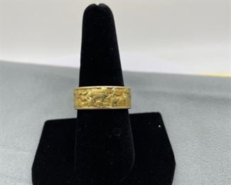 Gold Nugget Ring 14Kt