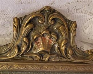 Ornate Gilded Touches on this Large Horizontal Mirror