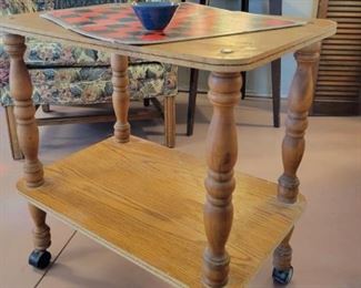 Vintage Early American Table on Wheels