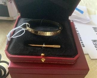 18k Cartier Love Bracelet with box and COA 