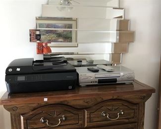 Dresser, Mirror, Printer and VCR