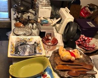 Sewing Machine and Dishes. 