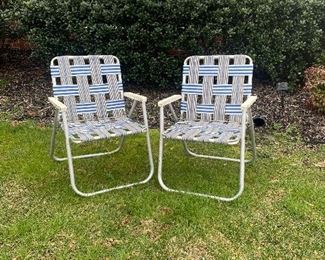 Vintage Sunbeam aluminum folding chairs