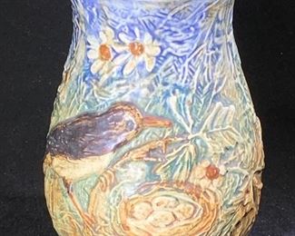 avian relief vase