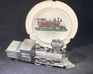 train cigarette lighter and large collection of ash trays