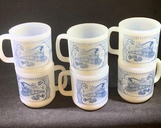 Currier and Ives mugs set of 10