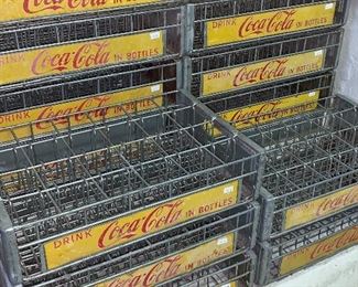 vintage metal Coca-cola crates