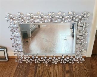 Glass circles Mid Century Modern wall mirror