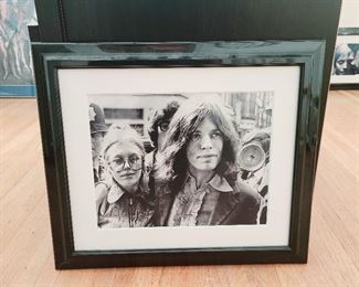 Framed picture of Mick Jagger and Marianne Faithfull