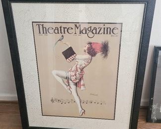 1 of 2 Huge print of Carl Link artist "Theater Magizine" Art Print July Cover 1921