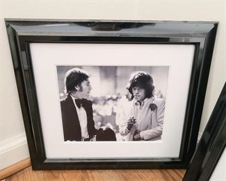 Framed picture of Mick Jagger and John Lennon
