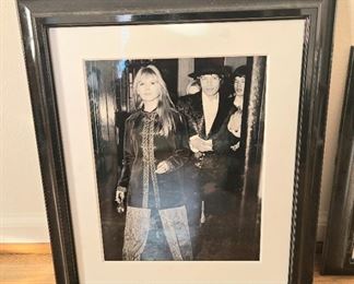 Framed picture of Mick Jagger and Marianne Faithfull