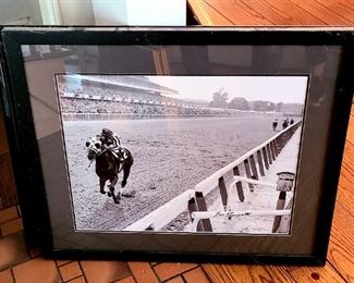 1 of 3  Picture of Secretariat's Belmont Stakes Victory with Jockey Ron Turcotte signature. Picture developed from original racetrack negative. Certificate of Authenticity included.