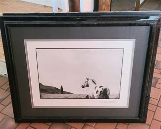 1 of 2 Black and White Platinum Print "The Stallion and the Standing Stone" signed by Paul McCartney's late wife - Linda McCartney (1941 - 1998)