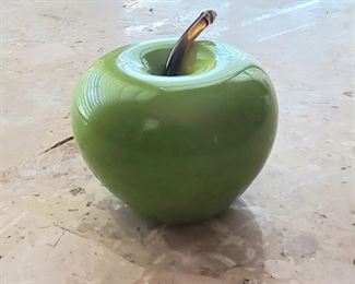 Vintage Glass (art) Green Apple