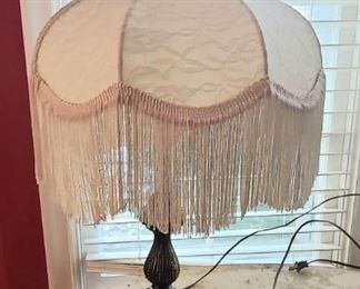 1 of 2 Vintage Brass Table lamp with custome lamp shade (1 of 2)