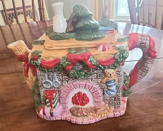 1 of 2 Vintage ChristmasTea Pot