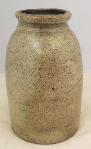 1 - Stoneware crock As is Cracked 11" tall

