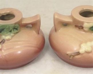 32 - Pair of Roseville Snowberry Candle Holders 3 1/4 x 2 1/2

