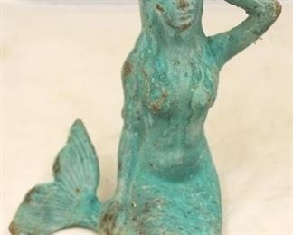 49 - Cast Iron Mermaid Statue 7" tall

