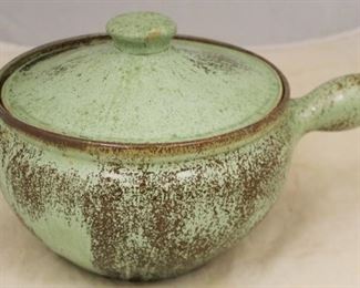 56 - A. R. Cole Pottery Covered Bean Pot 10 1/2 x 7
