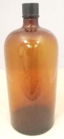 76 - Amber Glass Medicine Bottle 14 1/2"
