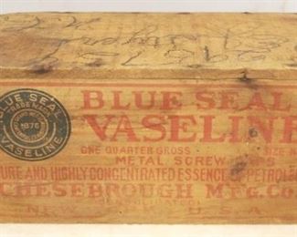 86 - Blue Seal Vaseline Wood Box 13 x 7 x 6