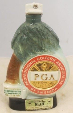 110 - Jim Beam PGA Golf Liquor Bottle - 8" tall
